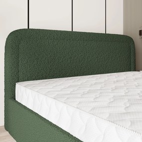 Masseno Łóżko tapicerowane BENIRA z pojemnikiem na pościel 180x200 cm - Zielony, QUELLE 37