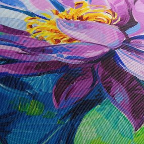 Obraz lilii wodnej na wodzie (z zegarem) (90x30 cm)