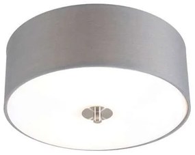 Rustykalna lampa sufitowa szara 30 cm - Drum Nowoczesny Oswietlenie wewnetrzne