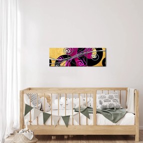 Obraz abstrakcji (z zegarem) (90x30 cm)
