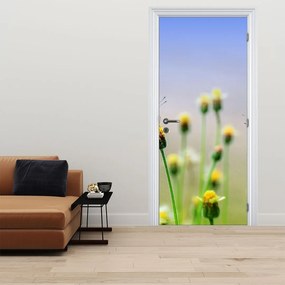 Fototapeta na drzwi - Motyle na kwiatku (95x205cm)