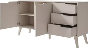 Komoda Clover – nowoczesna komoda z 2 szafkami i 3 szufladami w dekorze orzecha lub kaszmiru