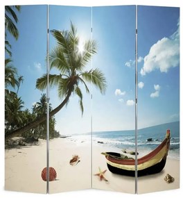 Wewnętrzny parawan z nadrukiem plaży - Folken 4X 160 x 170 cm