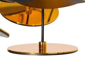 Designerska lampa wisząca czarna ze złotem 54cm 3-światła - CerchioDesignerski Oswietlenie wewnetrzne