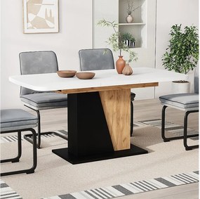 Stół jadalny biały/złoty dąb 120x80x77.3 fenaro