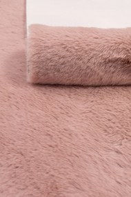 Dywan Futrzany Różowy 60x90 cm Włochaty Miękki Dekoracyjny Antypoślizgowy