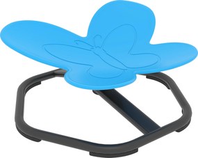 AIYAPLAY Sensoryjny fotel obrotowy dla dzieci, w kształcie motylka, wspiera równowagę i koordynację, plastik, stal, niebieski