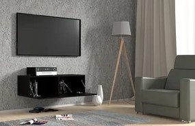 Czarna podwieszana szafka rtv 100 cm S9-A97