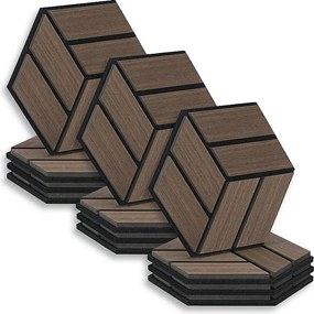 Panele akustyczne 30x26 cm Brązowy sześciokąt plaster miodu