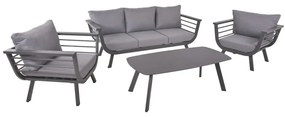 Ogrodowy komplet mebli wypoczynkowych z aluminiową konstrukcją Garden Pleasure Elia
