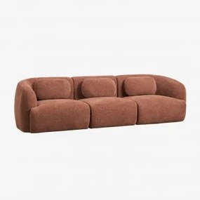 3-częściowa Sofa Modułowa Z Tkaniny Chenille Coquette Rdzawobrązowy Chenille - Sklum