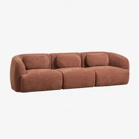 3-częściowa Sofa Modułowa Z Tkaniny Chenille Coquette Szenila Rdzawy Brąz - Sklum