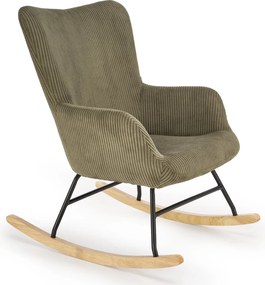 Sztruksowy fotel bujany Belmiro Halmar