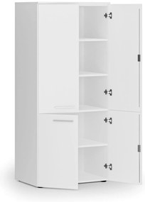 Szafa biurowa pół-drzwi PRIMO WHITE, 800 x 500 x 1781 mm, biały