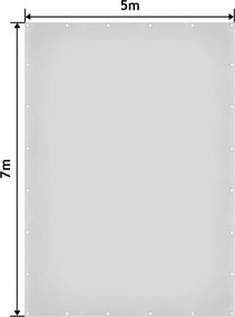 Plandeka JAGO 650 g/m², aluminiowe oczka, biała, 5x7 m