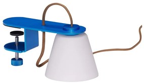 Niebieska lampa stołowa ze szklanym kloszem (wysokość 23 cm) Lure – Hübsch