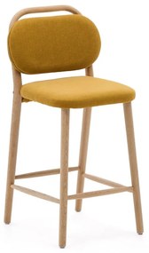 Musztardowy hoker (wysokość siedziska 66 cm) Helda – Kave Home
