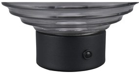 Czarno-szara lampa stołowa LED ze ściemniaczem i szklanym kloszem (wys. 14,5 cm) Earl – Trio