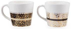 Kamionkowe kubki w biało-złotym kolorze zestaw 2 szt. 300 ml London – Premier Housewares