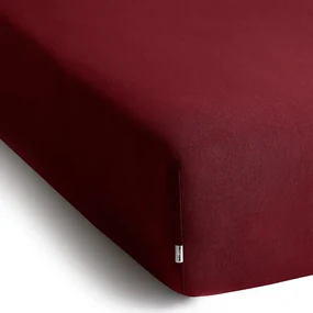 Bordowe dżersejowe prześcieradło z gumką 120x200 cm Amber – Restilo