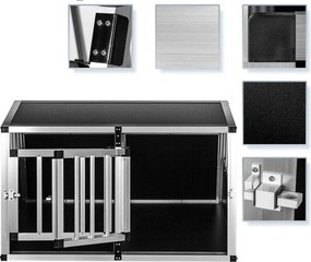 Aluminiowa skrzynia transportowa dla psów dwudrzwiowa tylna