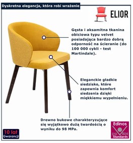 Welurowe żółte krzesło N2-T86