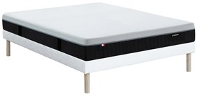 Zestaw 140 x 190 cm stelaż uniwersalny + materac hybrydowy ognioodporny o grub. 28 cm z 9-strefowymi sprężynami kieszeniowymi, pamięcią kształtu i lateksem - SLOMAS marki YSMÉE