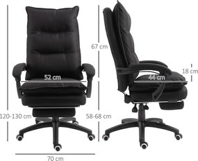 Vinsetto Fotel biurowy z masażerem obrotowy z regulacją wysokości funkcja masażu czarny wygodny | Aosom PL