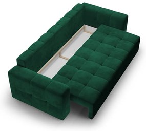 Zielona aksamitna rozkładana sofa Milo Casa Luca