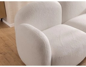 Kremowy narożnik z materiału bouclé (prawostronny/z szezlongiem) Orbit – Ropez