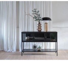 Czarna metalowa witryna 132x88 cm Carmel – Unique Furniture