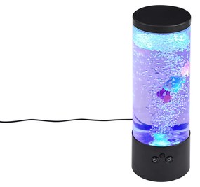Lampa z rurką bąbelkową czarna 30 cm z LED RGB - Sealife Nowoczesny Oswietlenie wewnetrzne