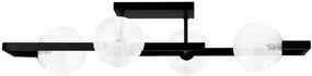 Lampa z czterema kloszami czarno-transparentna L2-G94