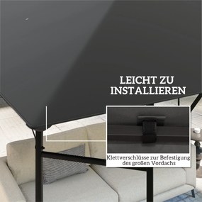 Outsunny Daszek zamienny do pawilonu 3 x 3 m wodoodporny pokrycie pawilonu UPF30+ zamienny pokrowiec tkanina Oxford, 370 g/m², Szary | Aosom PL