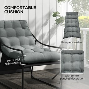 Outsunny Fotel Ogrodowy: Wygodne Siedzisko z Grubą Poduszką, Podłokietniki, Stylowy Design | Aosom PL