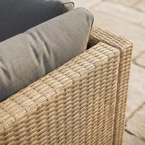 Modułowy narożnik ogrodowy Caldoro XL2501 technorattan, naturalny, poduszki szare