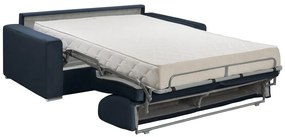 Kanapa 4-osobowa rozkładana z weluru CALITO - Kolor granatowy - Łóżko 160  cm - Materac 18 cm