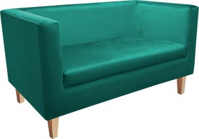 Sofa Monaco : Kolor nogi - Drewno, Kolor tkaniny - VELVET - MG20, Typ tkaniny - Velvet, Wysokość nogi - 20 cm