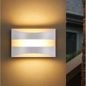 Biała lampa ścienna LED do wnętrz Nettlife – nowoczesny design, 3000 K, ciepła biel, 5 W, oświetlenie w górę i w dół