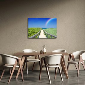 Obraz - Krajobraz i tęcza (70x50 cm)