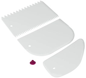 Zestaw 3 białych plastikowych szpatułek Metaltex