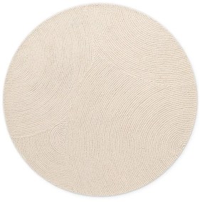 Wełniany okrągły dywan tkany ręcznie w jasnym naturalnym kolorze ø 150 cm Eleni Natural White – Hanse Home