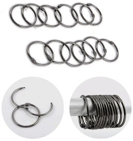 Kółka do zasłony prysznicowej w kolorze matowej czerni zestaw 12 szt. Ringo Small – Spirella