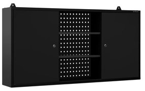 Szafka na narzędzia, wisząca BEN, 1200 x 600 x 200 mm, All Black: czarna