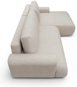 Narożnik Lotulis Mini z funkcją spania prawostronny - kremowa dzianina hydrofobowa Blur 01