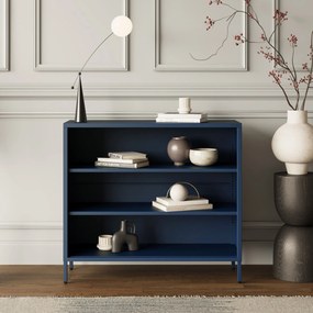 Niski regał metalowy granatowy Modern LUCA, 1000 x 900 x 350 mm