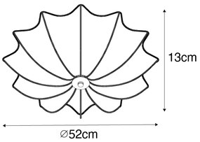 Lampa sufitowa w stylu japandi, jedwabna, szara, 52 cm, 3-punktowa - PluDesignerski Oswietlenie wewnetrzne