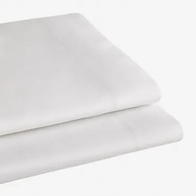 Prześcieradło Satynowe 300 Nici Sampras Biała & Łóżko 135/140cm (210 X 280 Cm) - Sklum