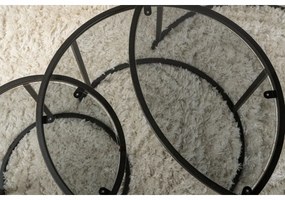 Zestaw stolików konferencyjnych Aurum Black and Grey 80 cm, 3 szt.