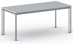 Stół konferencyjny do biura PRIMO INVITATION, 180x80 cm, szaro-srebrna podstawa, szary